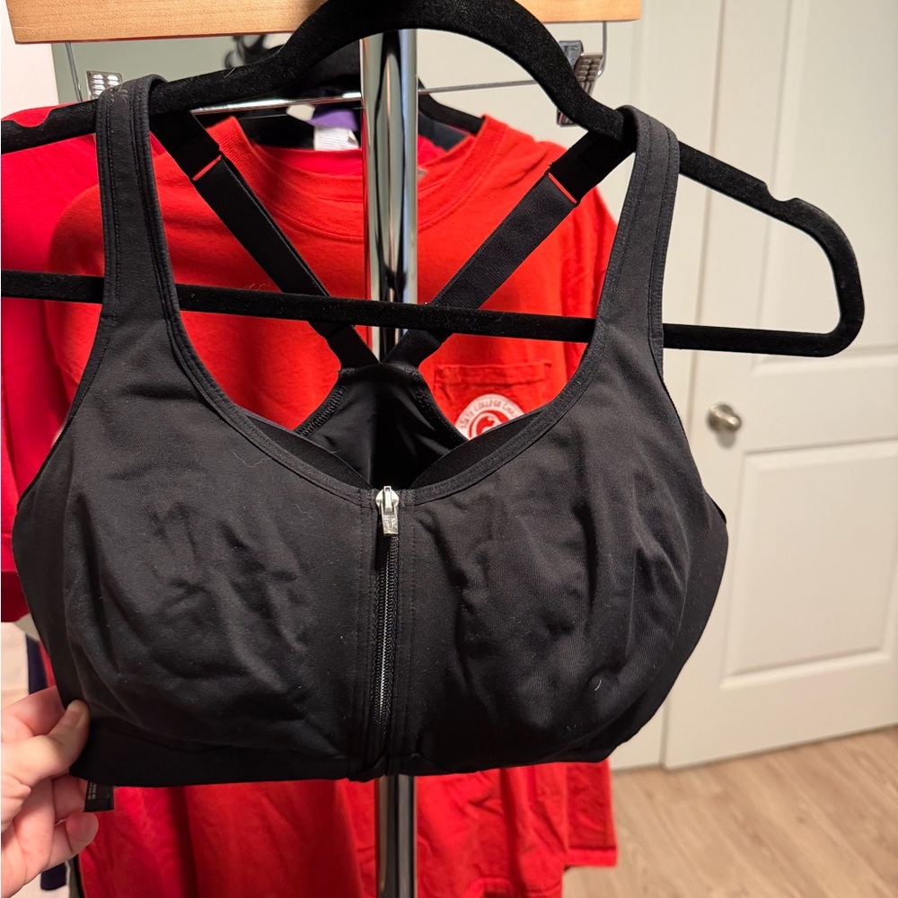 Victoria's Secret Black Zip-Front Sports Bra
